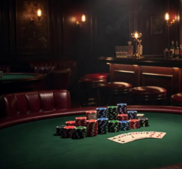 Stylowy bar MindLogicHU z klimatem nocnego życia i stołem pokerowym
