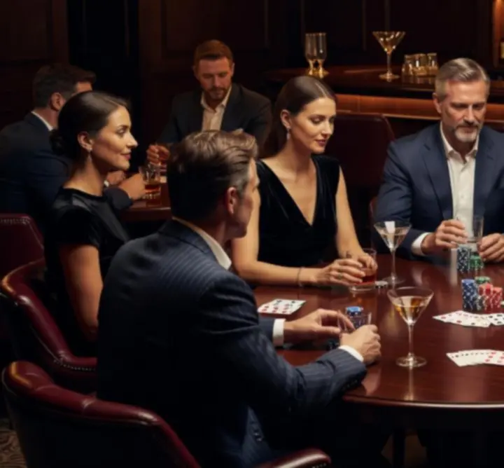 Klimatyczny bar podczas wieczoru pokerowego