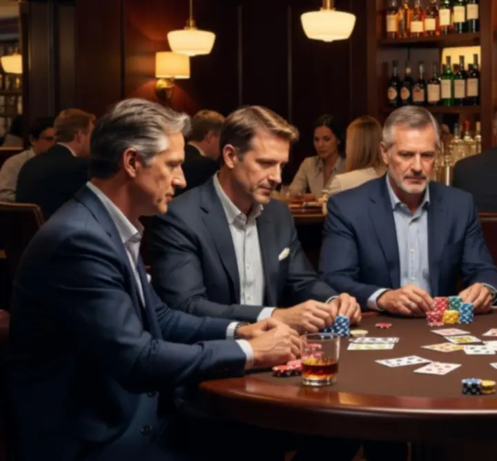 Piątkowy wieczór pokerowy w eleganckim barze